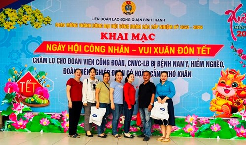 Công đoàn Mầm non 28 tham gia  Ngày hội công nhân - vui Xuân đón Tết  do Liên đoàn Lao động quận Bình Thạnh tổ chức
